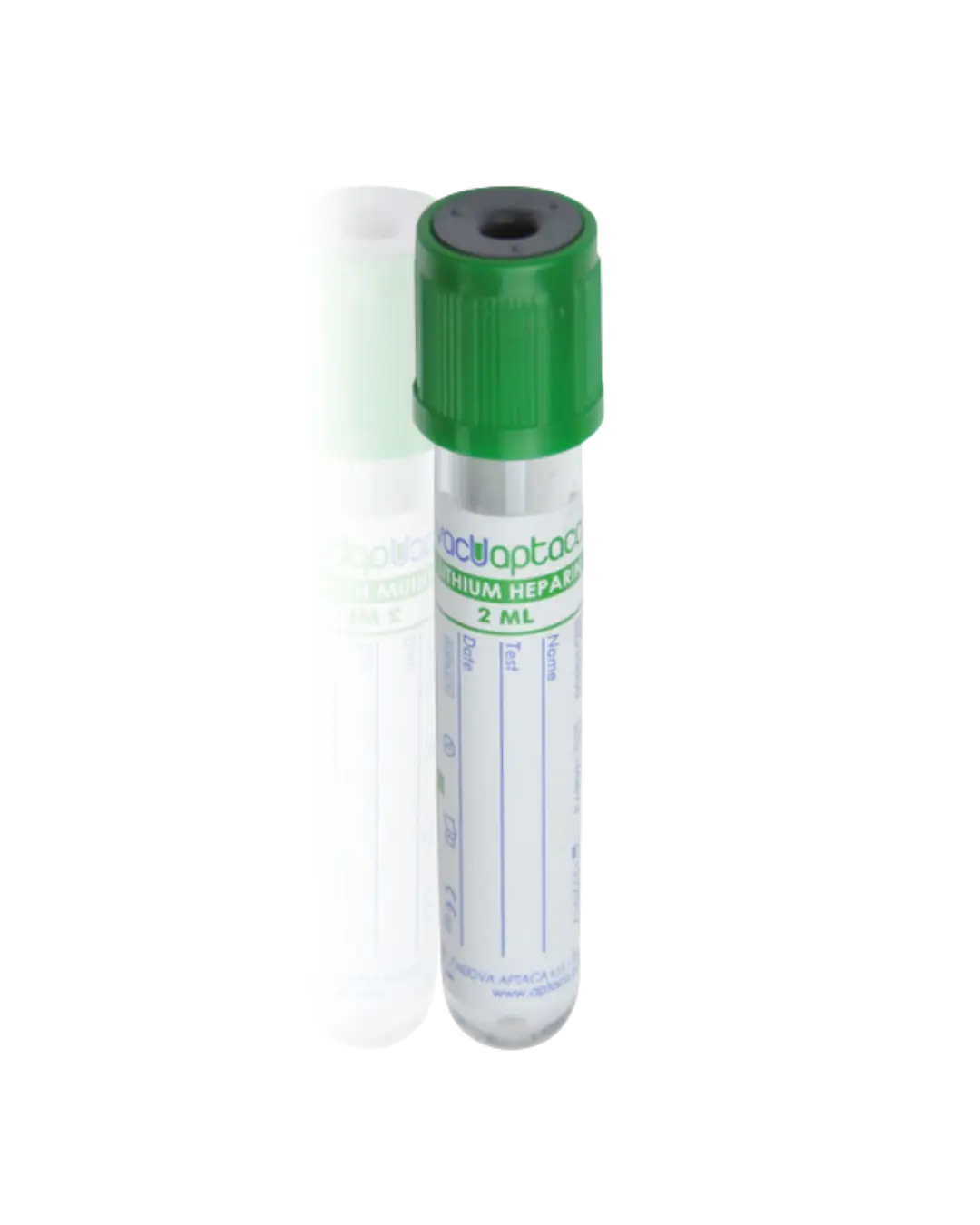 Tubo de ensayo al vacío con heparina de litio